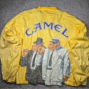 Camel Jacket Mens Extra Large Tyvek 90s Vintage Waterproof Tear Resistant Cigs